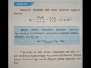 12.ve 9. SINIF FİZİK DERSİ KÜTLE HACİM KONUSU SORU ve ÇÖZÜMÜ