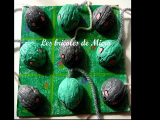 LBDM : Réaliser un jeu de morpion en utilisant des noix (enfant)