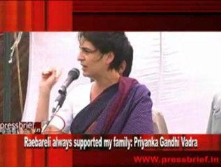 Raebareli always supported my family- Priyanka Gandhi Vadra