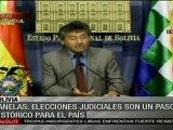 Canelas: Elecciones judiciales son un paso para Bolivia