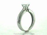 FDENS3013CUR  Cushion Cut Diamond Engagement Ring W Round Side Stones In Pave Setting