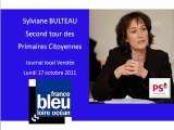 Résultats du 2nd tour des  Primaires en Vendée - Sylviane Bulteau réagit sur France Bleu Loire Océan - lundi 17octobre 2011