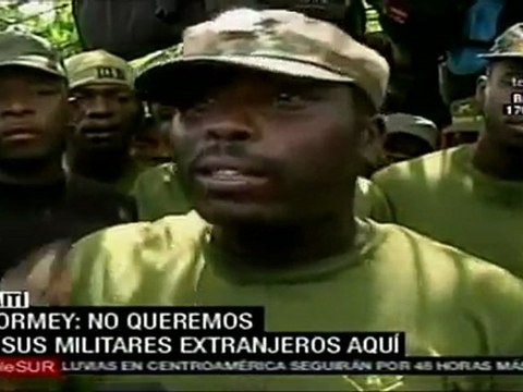 Es militares haitianos marcharon en Puerto Príncipe