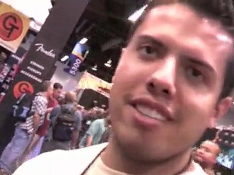 Rob Chappers at NAMM 2011 with Guthrie Govan