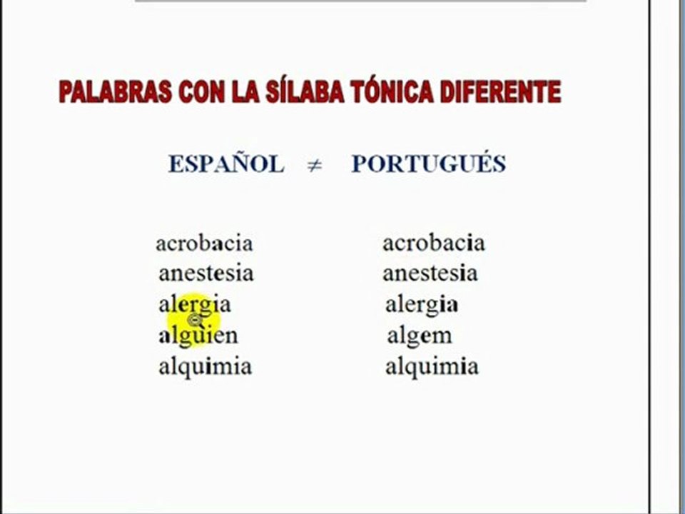 Palavras heterotonicas espanhol portugues 4