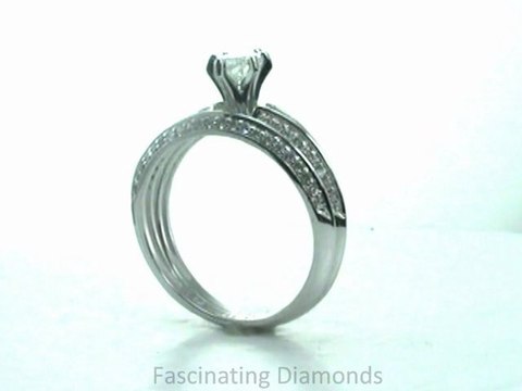 FDENS3049MQ Marquise Brilliant Diamond Knife Edge Split Band Wedding Bridal Ring Set