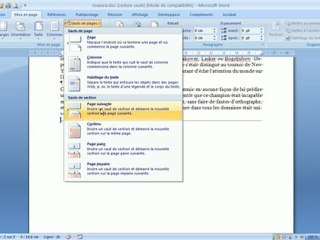 Word - orientation des pages par la méthode des sauts de section