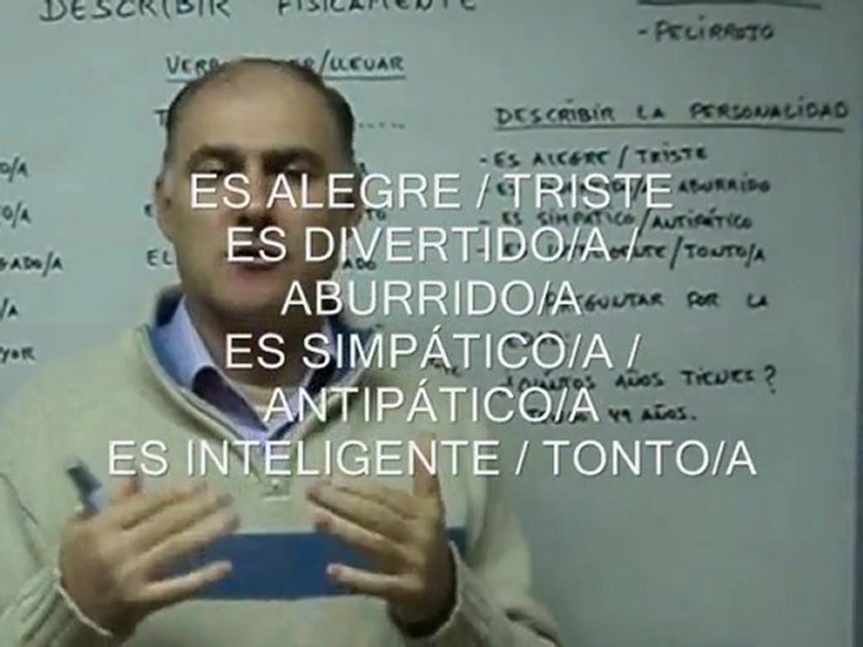 Descrever a personalidade em espanhol
