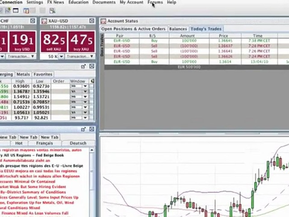 9/9 Trading Platform Main Menu Bar