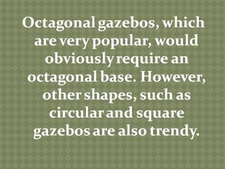 Base Requirements for Gazebos and Pergolas