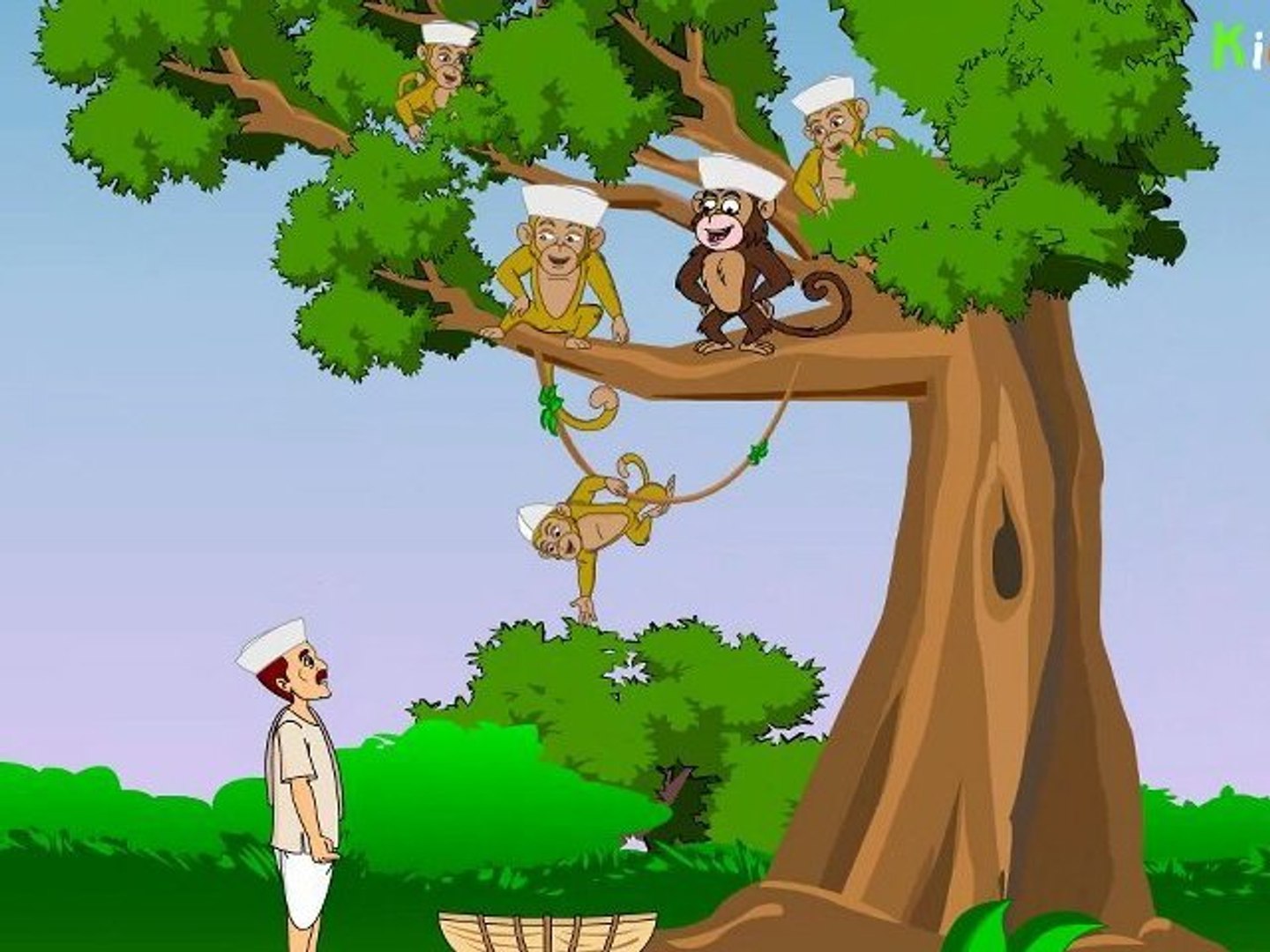 Cap Merchant and Monkeys - Telugu Animated Story - video Dailymotion