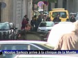 Accouchement de Carla Bruni: Sarkozy arrive à la clinique