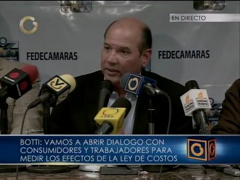 Fedecámaras prevee solicitar nulidad de ley de costos