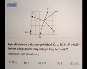 VEKTÖRLER KONUSU SORU VE ÇÖZÜMLERİ