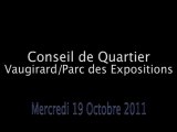 Conseil de Quartier Vaugirard/Parc des Expositions du 19/10/11