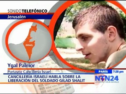 Portavoz de la cancillería israelí habla con NTN24 sobre la liberación del soldado Gilad Shalit