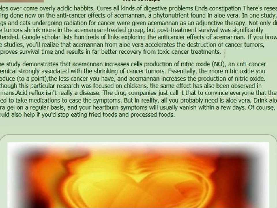 Aloe vera benifits for Acid Reflux