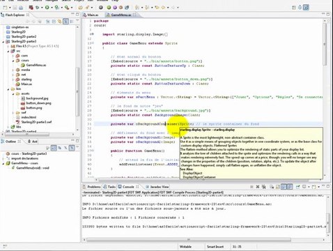 Utiliser Starling Framework pour créer des Buttons et un 1 menu de jeu flash