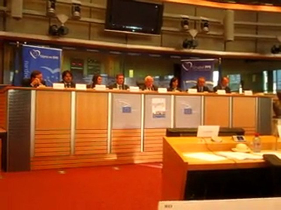 Elena Basescu, Joseph Daul, Marian Jean Marinescu si Iliana Ivanova cu Hristo Stoichkov si Costel Busuioc la PE