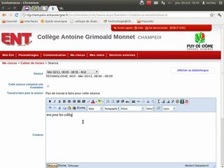modif cahier de textes