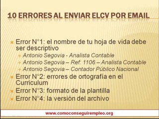 10 errores al enviar un Curriculum Vitae por mail