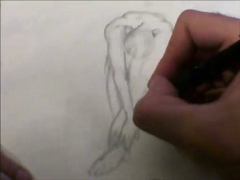 Croquis de femme assise vue de dessus par ZaD