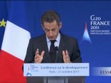 Discours de N. Sarkozy sur le thème du G20 développement