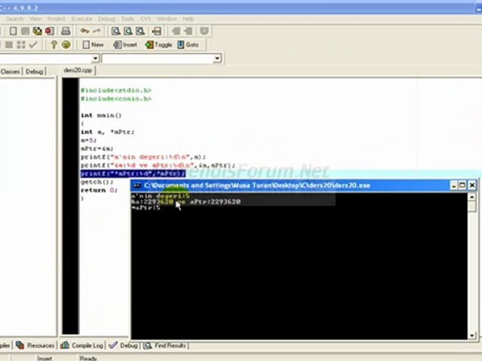 C Dili Pointers-1(Göstericiler)
