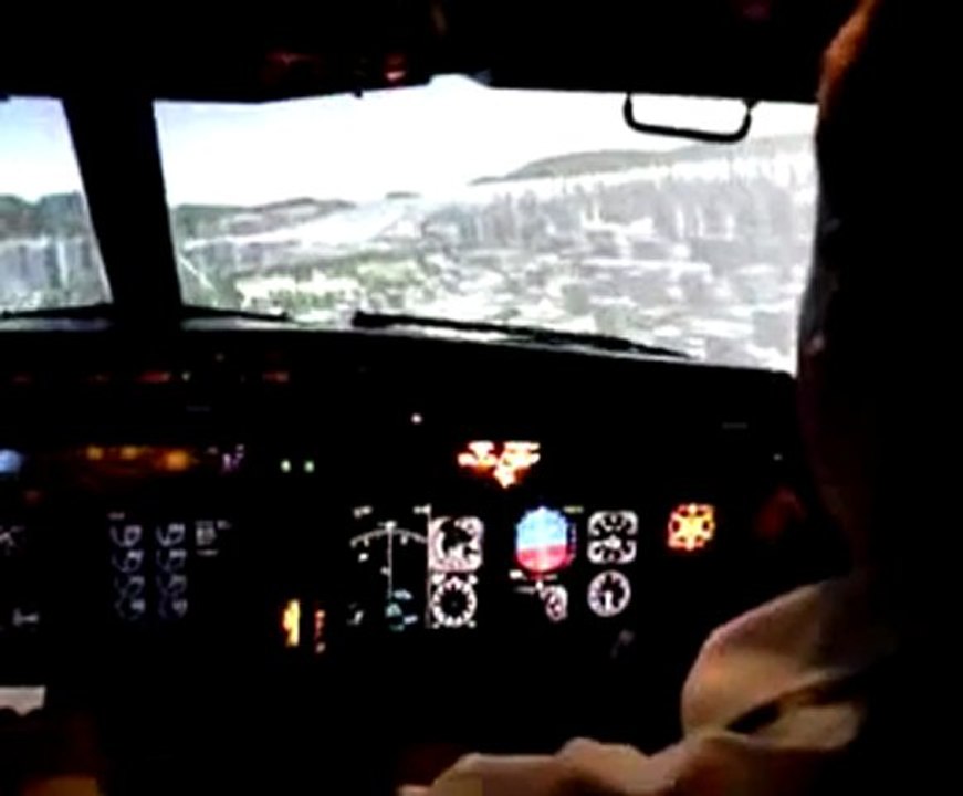 homemade flight sim cockpit landing hong kong kai tak airport