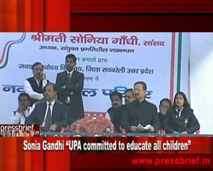 Sonia Gandhi “UPA committed to educate all children”