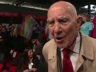 Interview Stéphane Hessel lors de la convention d'investiture