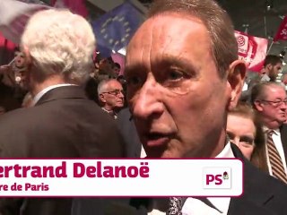 Interview des responsables politiques présents lors de la convention d'investiture de François Hollande