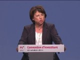 Discours de Martine Aubry lors de la convention d'investiture de François Hollande