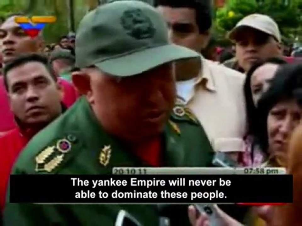Chavez reacts to the Kadhafi’s death !