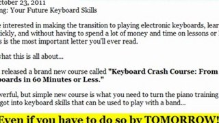 Keyboard Crash Course - Do You Need To Learn How To Play Keyboards By Yesterday?