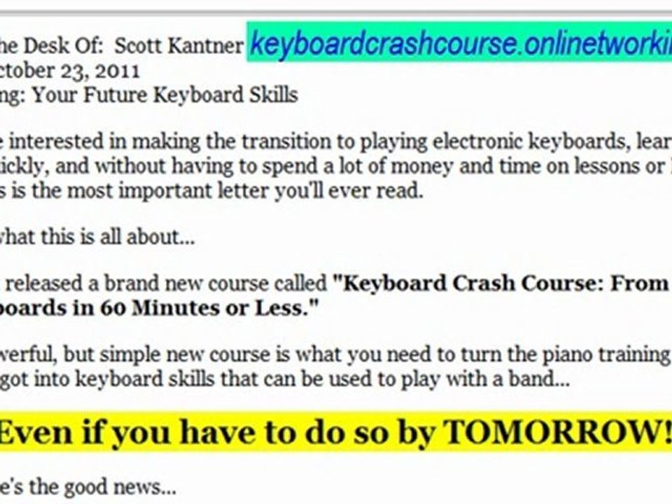 Keyboard Crash Course - Do You Need To Learn How To Play Keyboards By Yesterday?