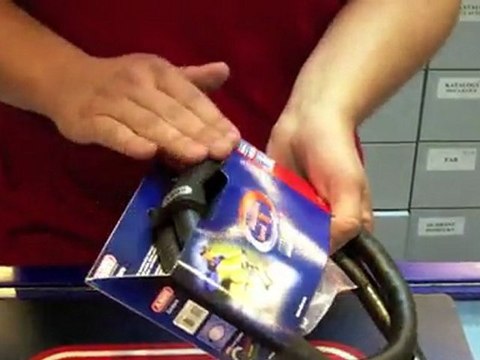 Zámek na motorku - Abus - lankový zámek s ocelovými válečky.