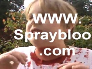 Spray Blood Fake Out--Scare a High School Student!