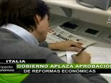 Gobierno italiano aplaza aprobación de reformas económicos