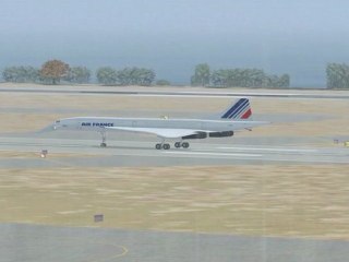 Concorde - Atterissage à Nice par temps couvert et pluvieux