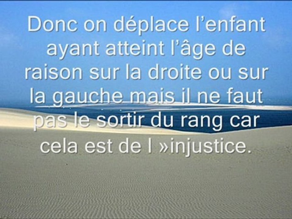 Sortir un enfant du rang de prière(Salat) ?