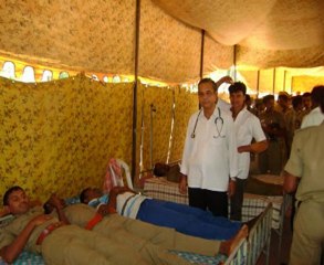 COMMISIONER OF POLICE DONATING BLOOD ON19 10 11 ON THE EVE OF POLICE COMMORATION DAY RED CROSS VIJAYAWADA