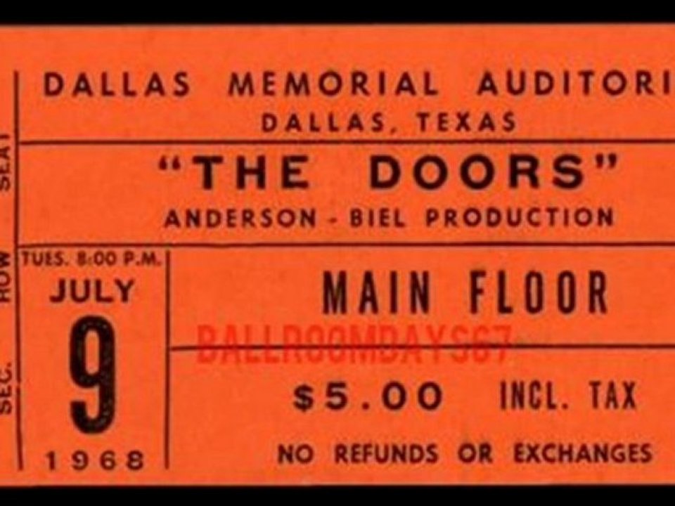 Light My Fire - The Doors Live At The Dallas Memorial Auditorium, TX. July 9, 1968
