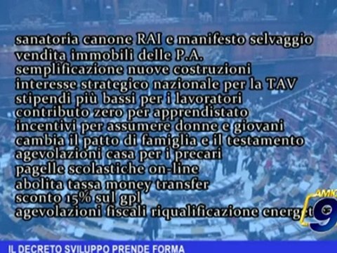 Il decreto sviluppo prende forma