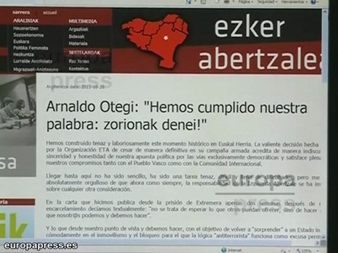 Otegi ve inmaduro pedir la disolución de ETA