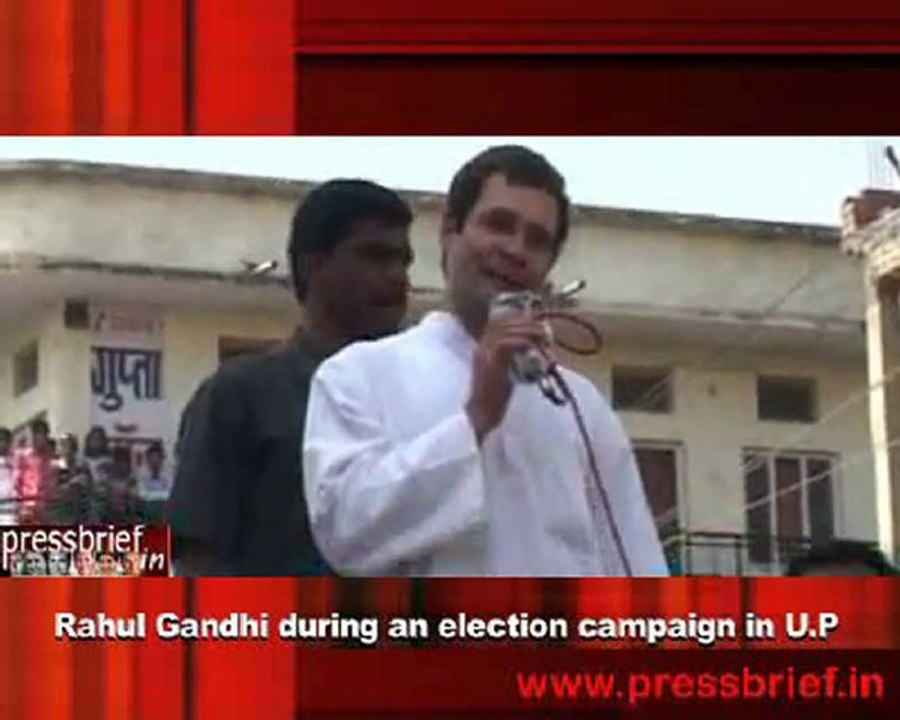 Rahul Gandhi during an election campaign in U.P