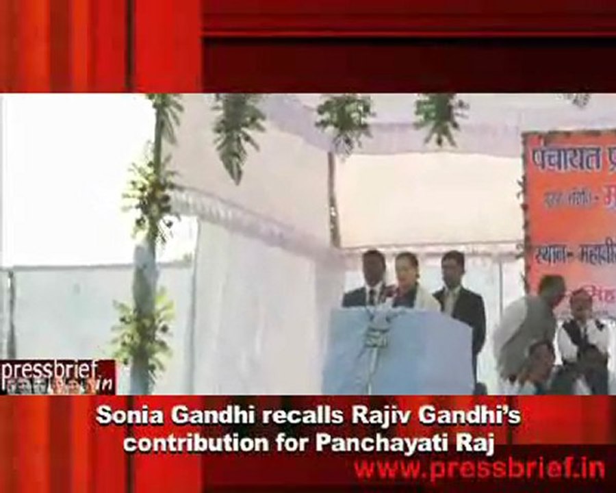 Sonia Gandhi recalls Rajiv Gandhi’s contribution for Panchayati Raj