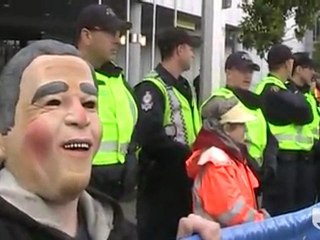 Protesters shout for Bush arrest in B.C.