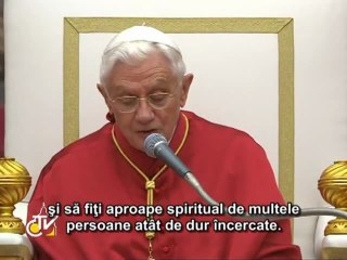 Benedict al XVI-lea: Apel în favoarea populaţiilor din Turcia