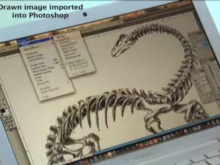 Drawing a Dinosaur Wine Label in 90 seconds.